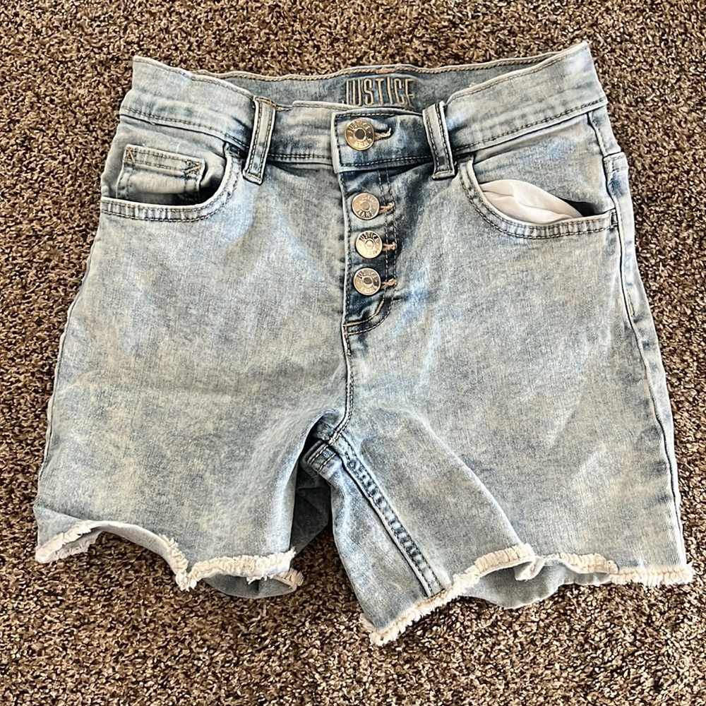 Justice brand girls acid wash shorts size 12